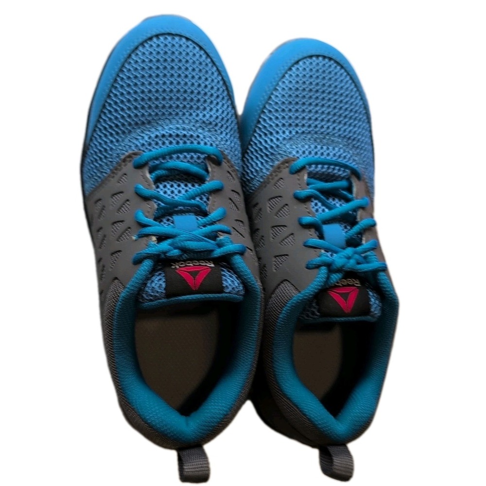 Reebok Women's Size 8 Work Shoe Alloy Toe‎ Rubber Bottom Blue And Gray